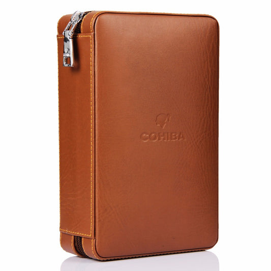 COHIBA Cigar Box Set Gao Xiba Leather Cedar Wood Cigar Humidor Lighter Cigar Scissors Set